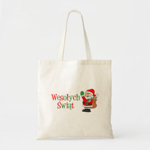 Wesolych Swiat Italian Christmas Santa Tote Bag