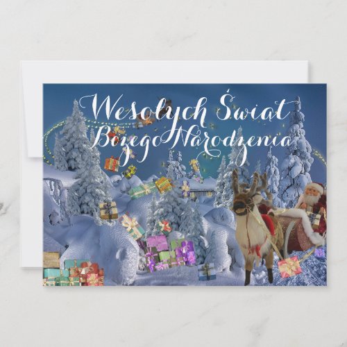 Wesołych świąt Merry Christmas Card Poland