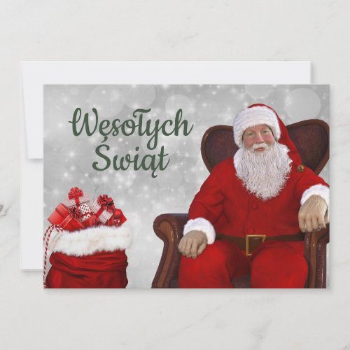 Wesołych świąt Merry Christmas Card Polish Polski