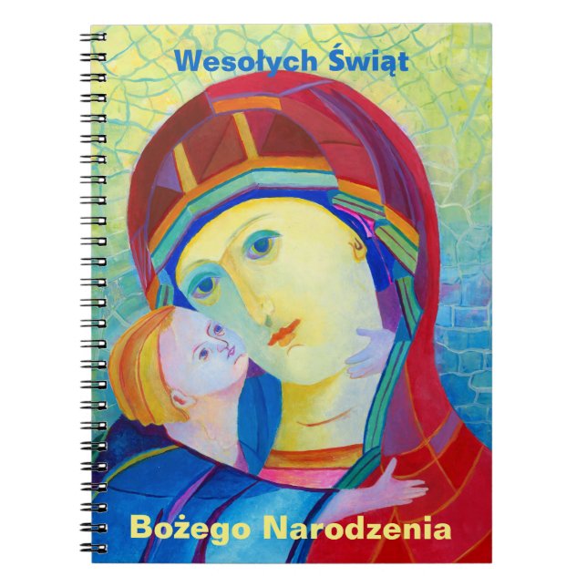 Wesołych Świąt Merry Christmas Gift Polish for her Notebook (Front)