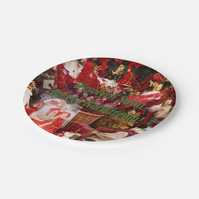 Wesołych Świąt ...! Merry Christmas in Polish gf Paper Plates (Angled)