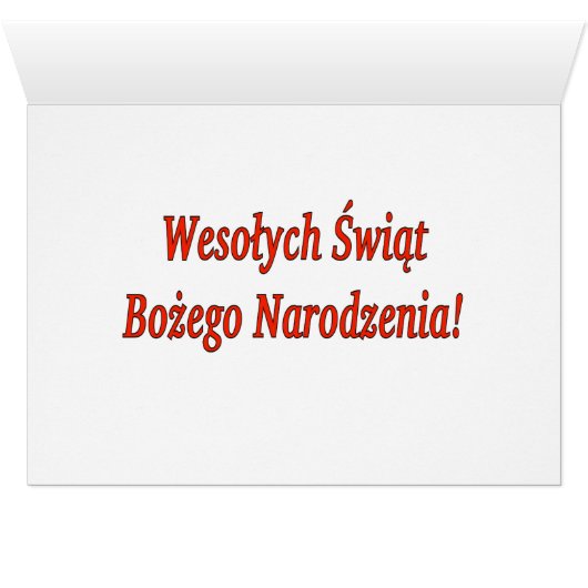 Wesołych Świąt ...! Merry Christmas in Polish rf (Inside Horizontal (Bottom))