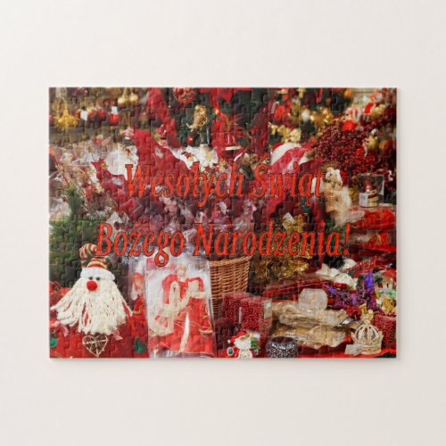 Wesołych Świąt  Merry Christmas in Polish rf Jigsaw Puzzle