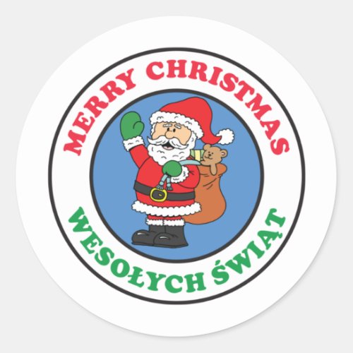 Wesolych Swiat Polish Christmas Classic Round Sticker