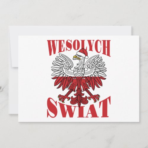 Wesolych Swiat Polish Christmas Eagle Santa Hat Holiday Card