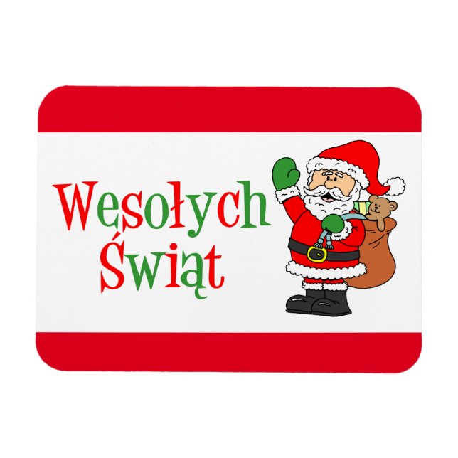 Wesolych Swiat Polish Christmas Magnet (Horizontal)