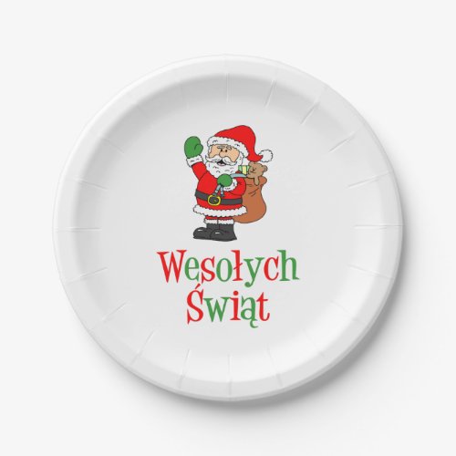 Wesolych Swiat Polish Christmas Paper Plates