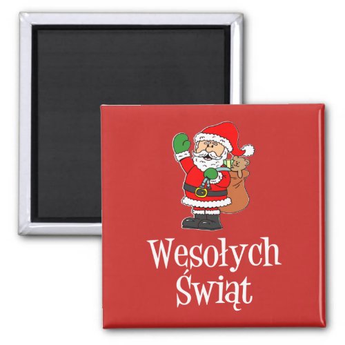 Wesolych Swiat Polish Christmas Santa Magnet