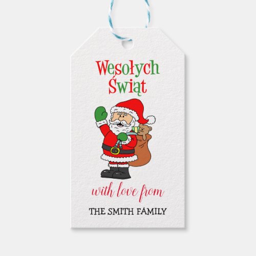 Wesolych Swiat Polish Santa Personalized Family Gi Gift Tags