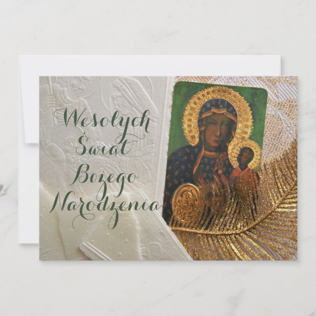 Wesołych świąt Religious Christmas Card in Polish (Front)