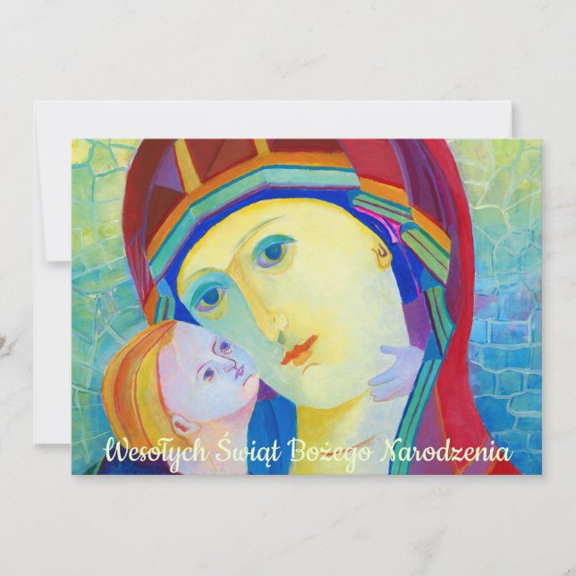 Wesołych świąt Religious Christmas Card in Polish (Front)