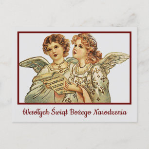 Wesołych Świąt Retro Merry Christmas Card Polish