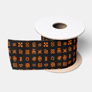 West Africa Adinkra Symbols Satin Ribbon