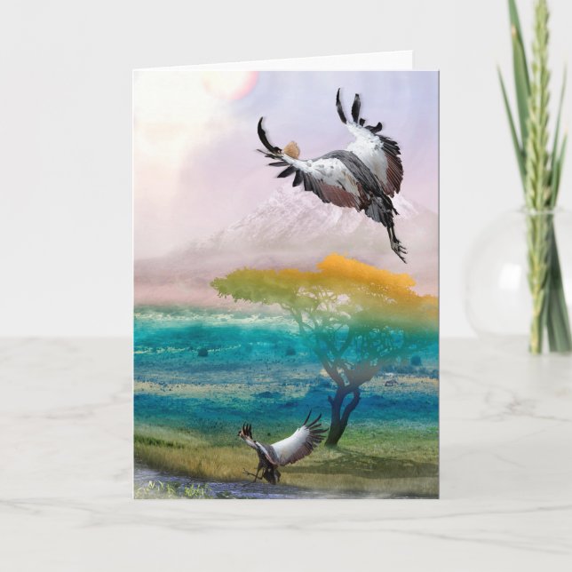 WEST AFRICA CROWNED CRANES SAVANAH LANDING CARD (Front)