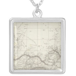West Africa Map Silver Plated Necklace