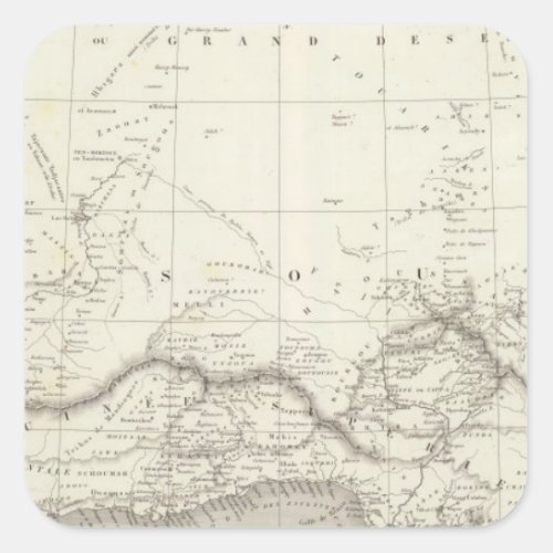 West Africa Map Square Sticker