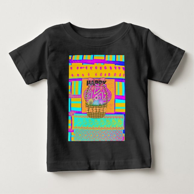 West African Inspired Easter Basket & Eggs Art  Baby T-Shirt (Front)