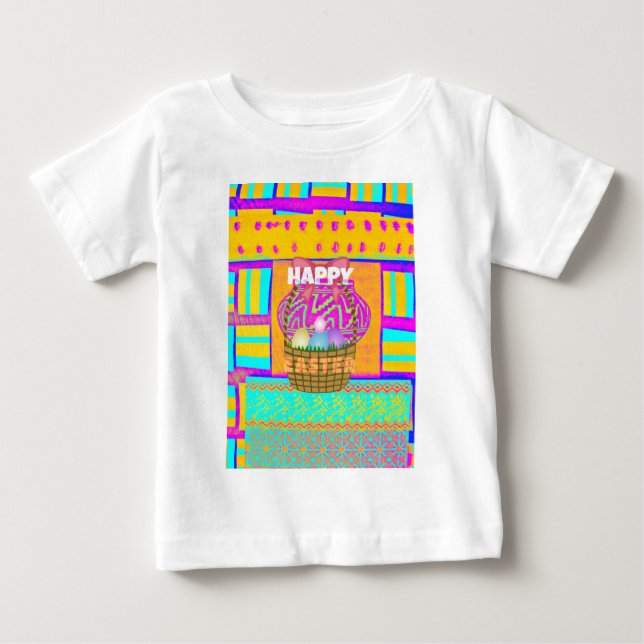 West African Inspired Easter Basket & Eggs Art  Baby T-Shirt (Front)