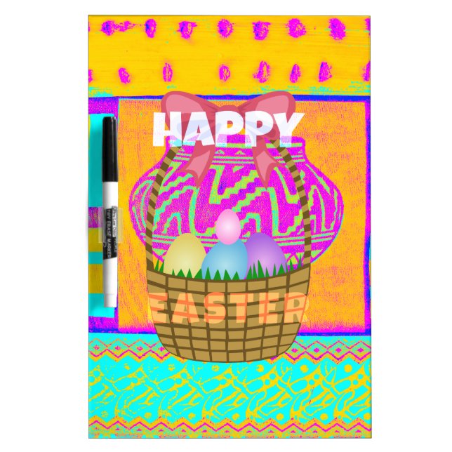 West African Inspired Easter Basket & Eggs Art  Dry Erase Board (Front)