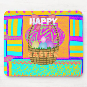 West African Inspired Easter Basket & Eggs Art Mouse Pad