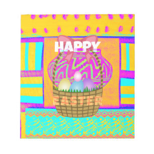 West African Inspired Easter Basket & Eggs Art Notepad