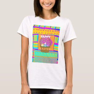 West African Inspired Easter Basket & Eggs Art T-Shirt