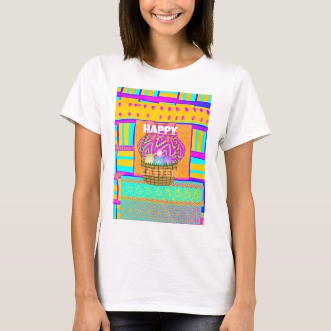 West African Inspired Easter Basket & Eggs Art  T-Shirt (Front)
