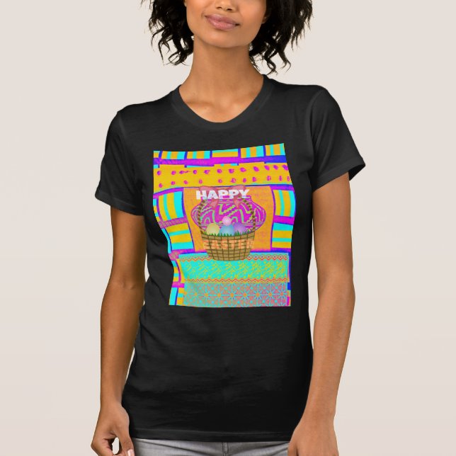 West African Inspired Easter Basket & Eggs Art  T-Shirt (Front)