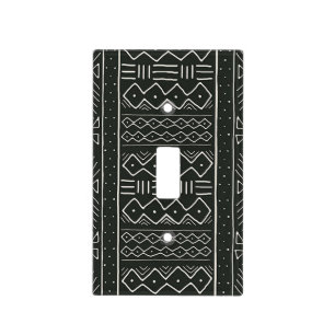 West African Mud Cloth Design Light Switch Cover