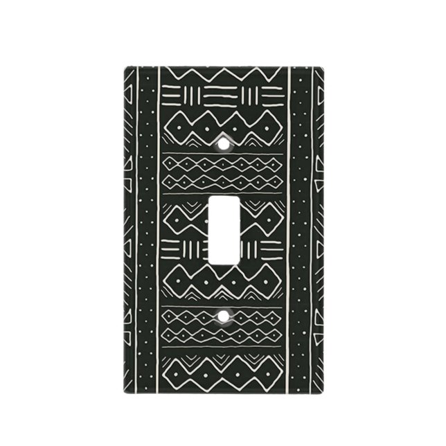 West African Mud Cloth Design Light Switch Cover (Front)