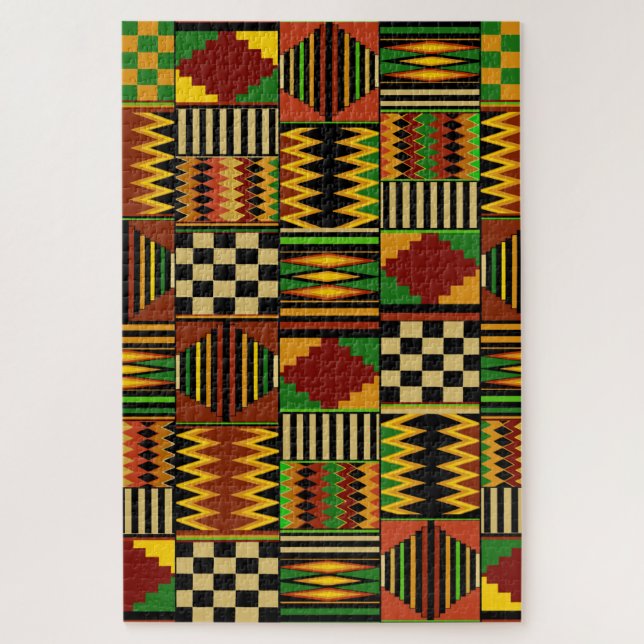 West African Royal Kente Cloth Puzzle design (Vertical)