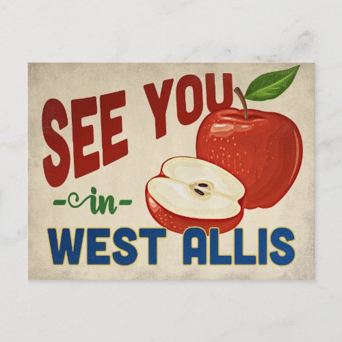 West Allis Wisconsin Apple _ Vintage Travel Postcard