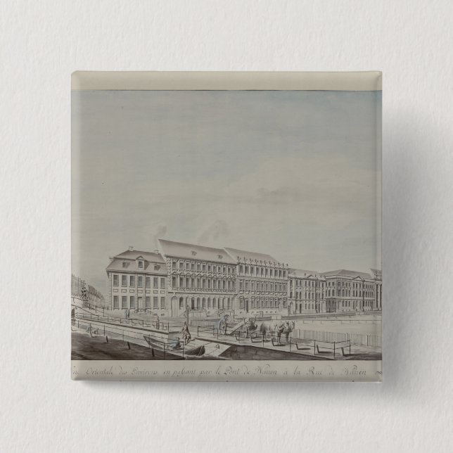 West aspect of Wilhelmsplatz, c.1773 Button (Front)