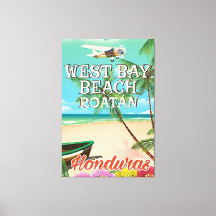 West Bay Beach, Roatán Honduras travel poster Canvas Print