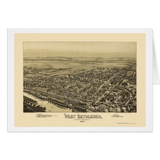 West Bethlehem, PA Panoramic Map - 1894 Cards (Front Horizontal)