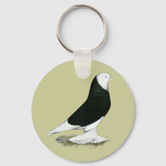 West Black Bald Pigeon Keychain