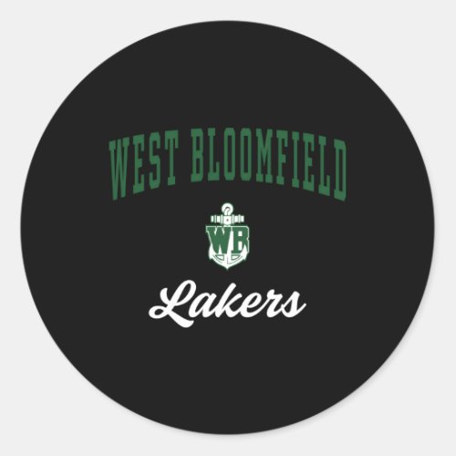West Bloomfield High School Lakers Classic Round Sticker