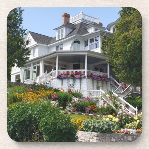 West Bluff Mansion on Mackinac Island Michigan Beverage Coaster