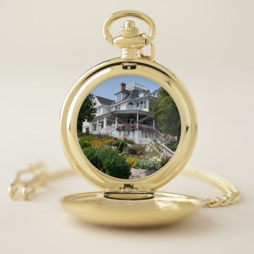 West Bluff Mansion on Mackinac Island Michigan Pocket Watch