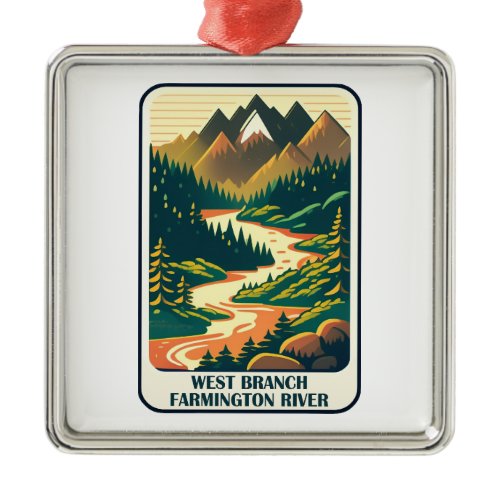 West Branch Farmington River Connecticut Colors Metal Ornament