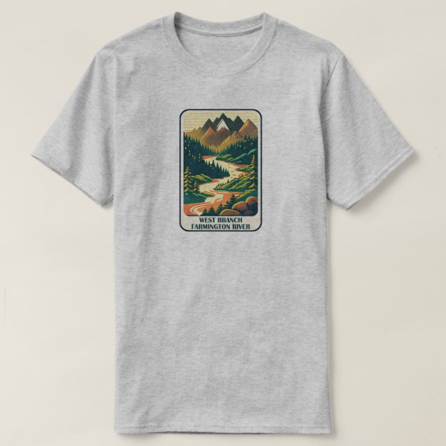West Branch Farmington River Connecticut Colors T-Shirt (Design Front)
