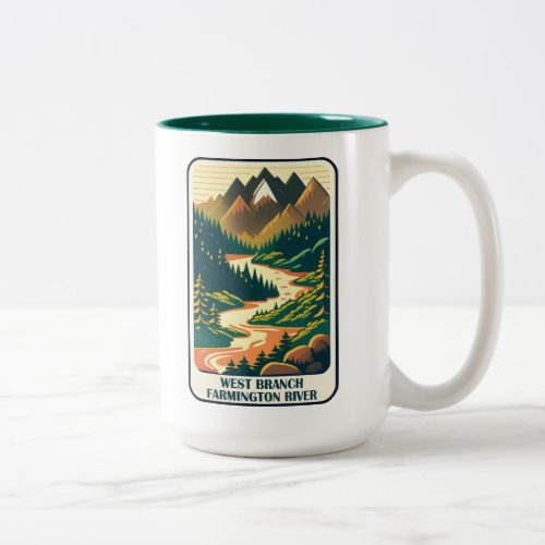 West Branch Farmington River Connecticut Colors Two_Tone Coffee Mug