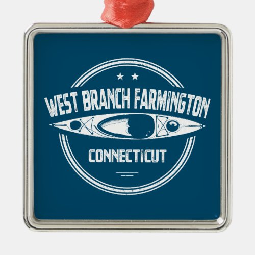 West Branch Farmington River Connecticut Kayaking Metal Ornament