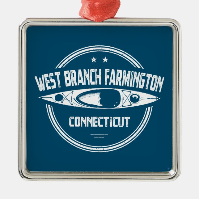 West Branch Farmington River Connecticut Kayaking Metal Ornament (Front)