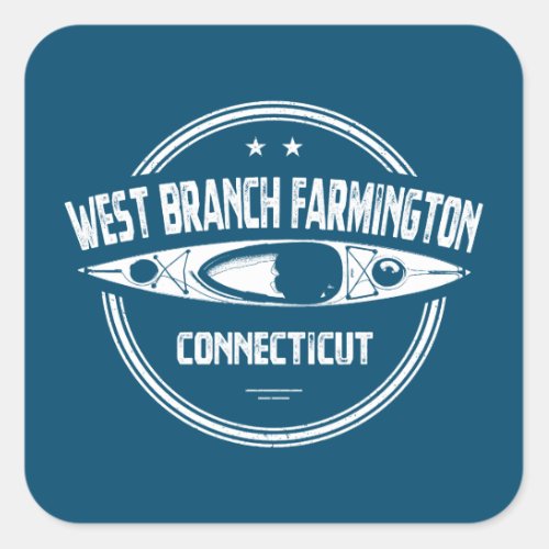 West Branch Farmington River Connecticut Kayaking Square Sticker