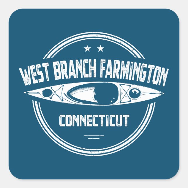 West Branch Farmington River Connecticut Kayaking Square Sticker (Front)