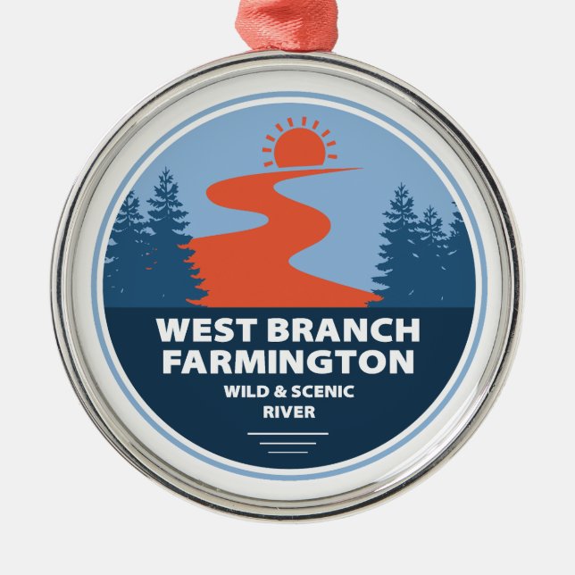 West Branch Farmington Wild And Scenic River Metal Ornament (Front)