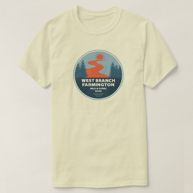 West Branch Farmington Wild And Scenic River T-Shirt (Design Front)
