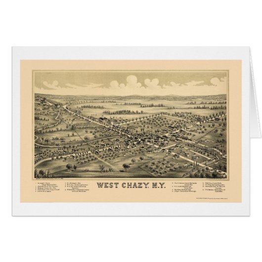 West Chazy, NY Panoramic Map - 1899 Cards (Front Horizontal)