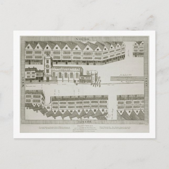 West Cheap as it appeared in the year 1585, engrav Postcard (Front)